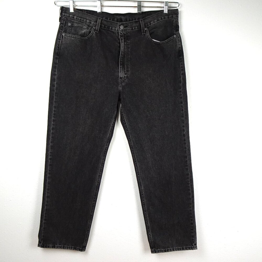 Levi's 550 Relaxed Jeans Men's Size 42x32 Washed Black Denim Cotton Loose Fit